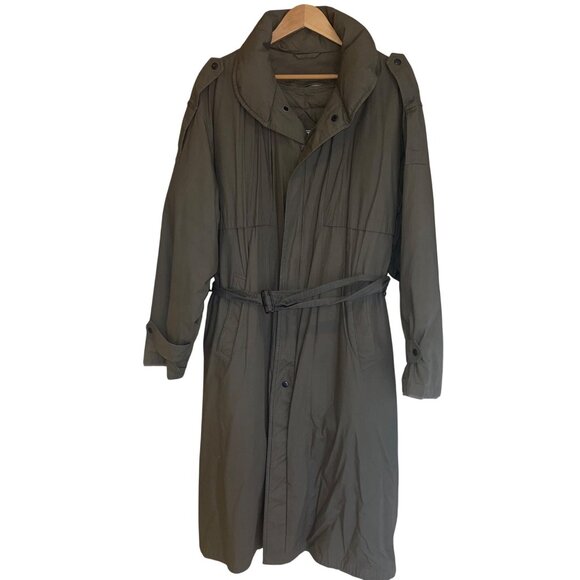 Dash Vintage Mens Coat Size Large Green Puffer Removable Liner Pockets - Picture 1 of 13